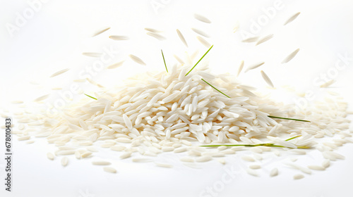 Rice falling on a pile