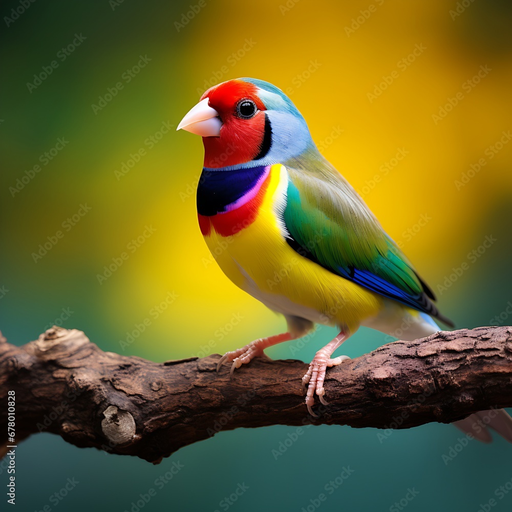 colorful beautiful bird in a natural background ai generated