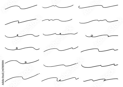 シンプルな手描きの罫線セット
