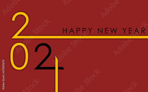 Happy new year 2024 design. With colorful truncated number illustrations. Premium vector design for poster, banner, greeting and new year 2024 celebration.