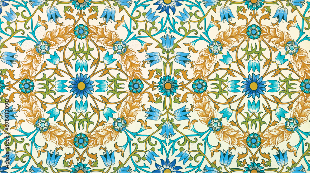 Ornamental vector floral pattern. Textile pattern.