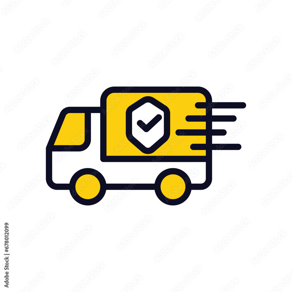 Delivery icon isolate white background vector stock illustration.