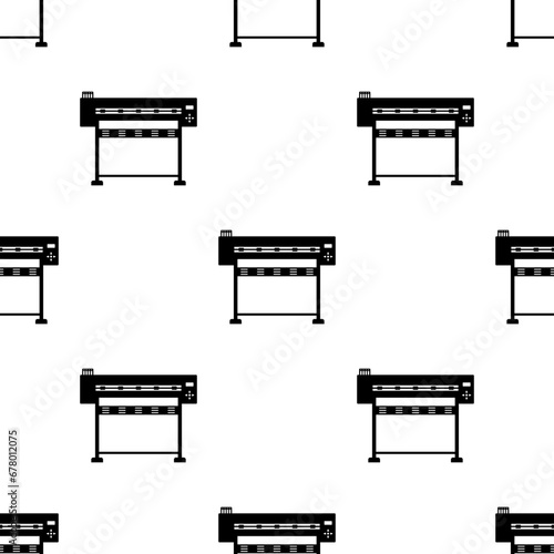 Large Format Printer Icon Seamless Pattern, Digital Wide Format Roll Printer