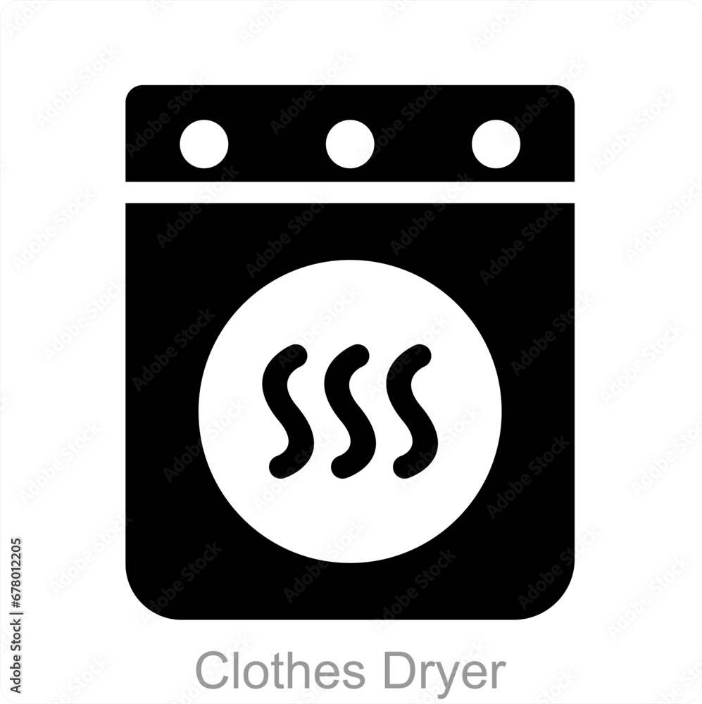 Clothes Dryer and clothes icon concept Clothes Dryer and clothes icon concept