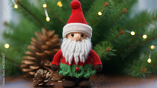 Christmas Knitted Toy Christmas Gnome with Christmas Tree
