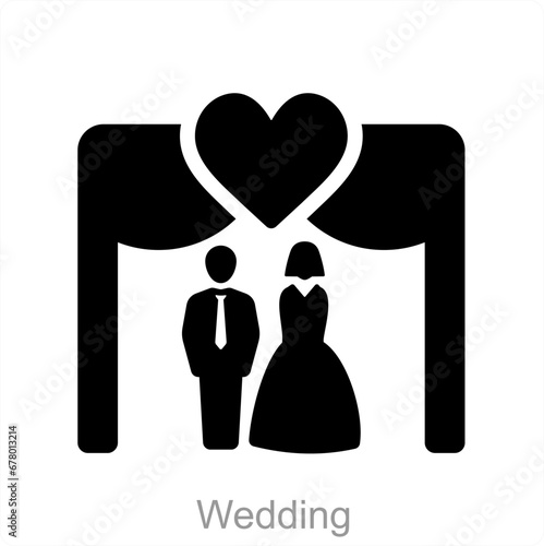 Wedding and bride icon concept