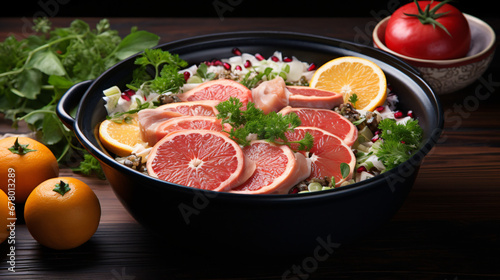Salad bowl with chicken
