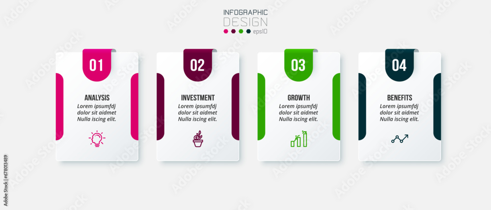 Infographic template business concept with step.
Infographic template business concept with step.