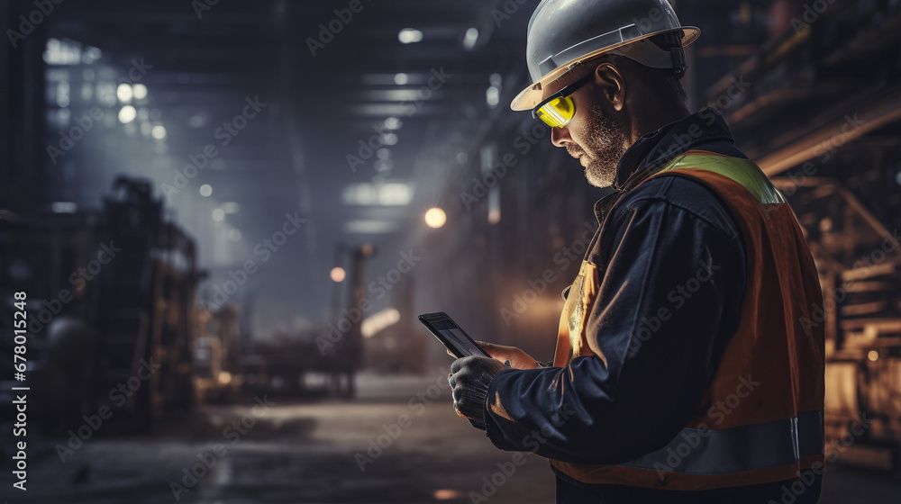 Fototapeta premium Manufacturing Excellence: Digital Supervision in Factory, Generative AI