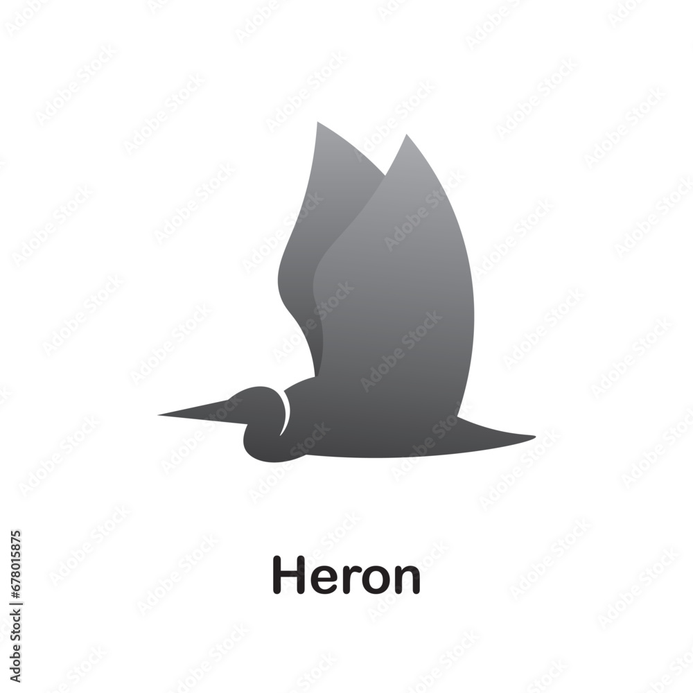 Heron bird logo with minimalistic design. Heron bird logo with minimalistic design.