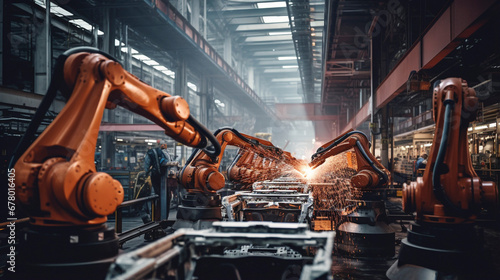 Automated Efficiency in Overdrive: Machines Orchestrating Manufacturing Wonders, Generative AI photo