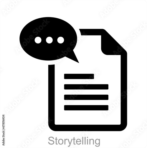 Storytelling and assignment icon concept 