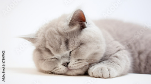 Sleeping British Shorthair kitten.