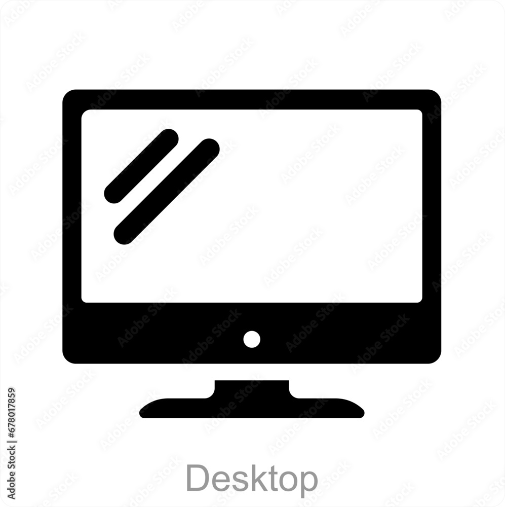 Desktop and screen icon concept Desktop and screen icon concept