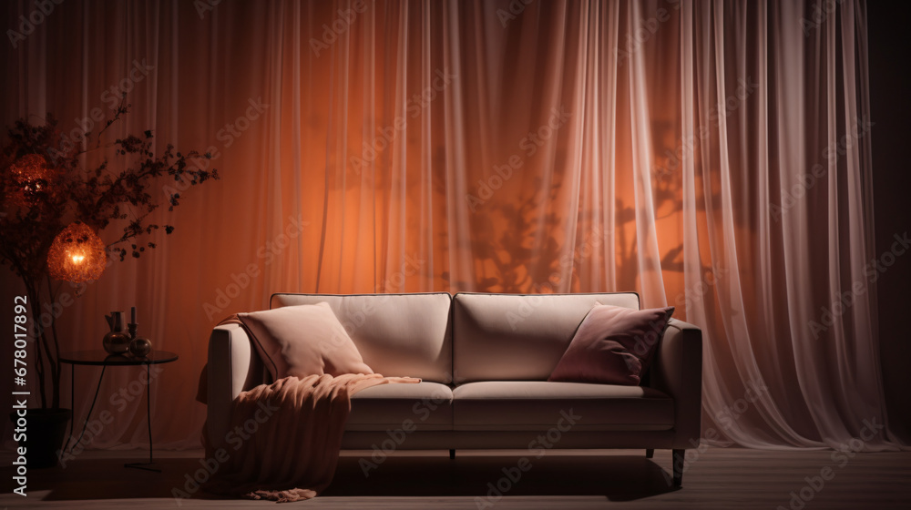 Fototapeta premium Sophisticated living space with timeless sofa.