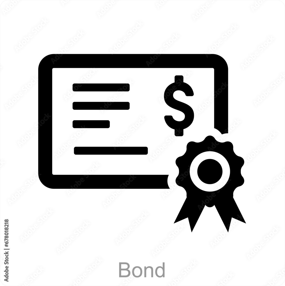 Bond and certificate icon concept Bond and certificate icon concept