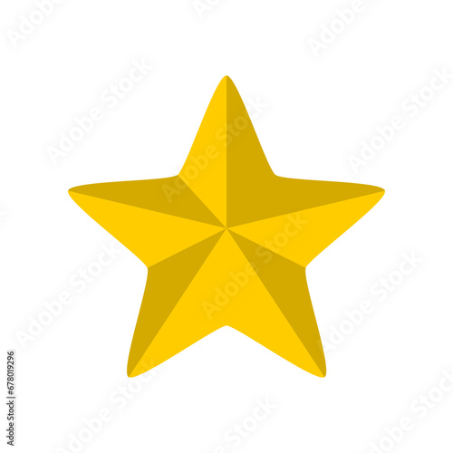 Yellow vintage star icon flat vector design