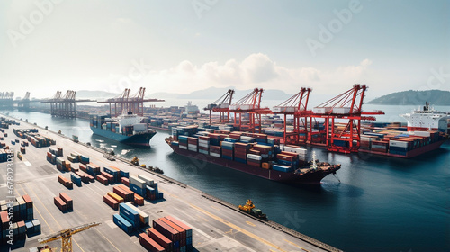 Docked Dreams: Aerial Views of Maritime Logistics, Generative AI