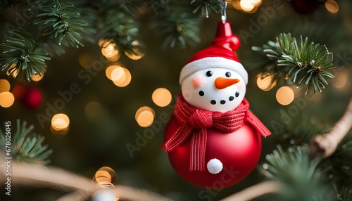 Cute snowman in Christmas decoration
