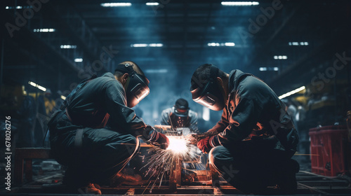 Eloquent Fusion: Welder's Dance with Molten Metal, Generative AI