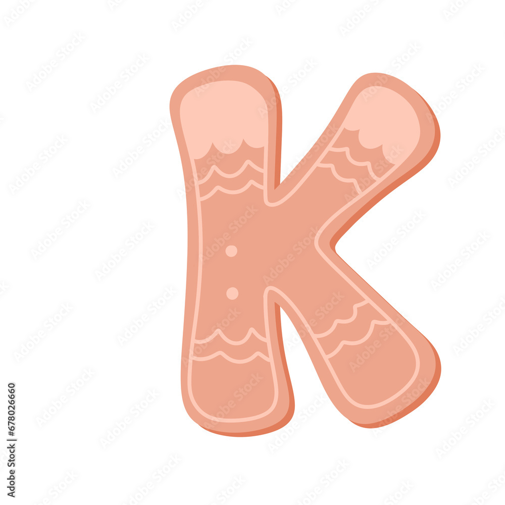 Letter K Alphabet ginger bread cookie pink christmas vintage retro groovy doodle font Letter K Alphabet ginger bread cookie pink christmas vintage retro groovy doodle font