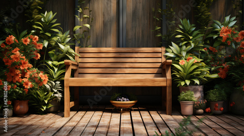 A wooden bench