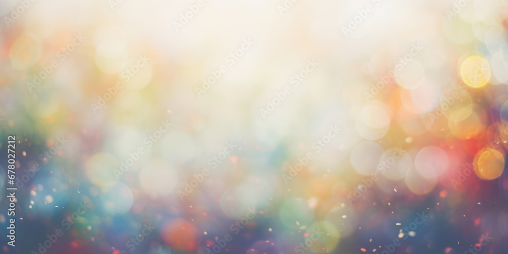 Christmas abstract background with soft light bokeh. Blurred Glitter sparkle for celebrate. glowing lights focus in bright sunlight