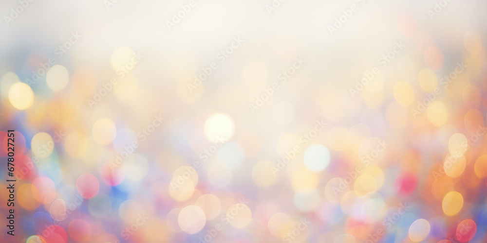Fototapeta premium Christmas abstract background with soft light bokeh. Blurred Glitter sparkle for celebrate. glowing lights focus in bright sunlight