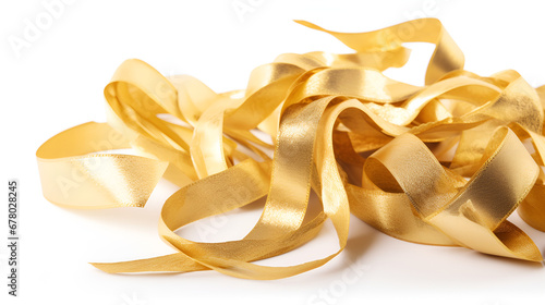 golden ribbon isolated on white background