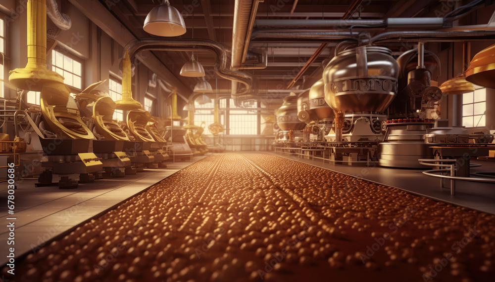 Chocolate Factory, Manufactures chocolate and cocoa products - obrazy, fototapety, plakaty 