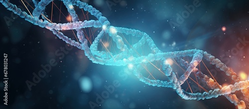 Detailed image of DNA s double spiral structure Copy space image Place for adding text or design