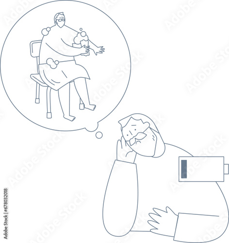 An elderly man who finds it difficult to take a bath.