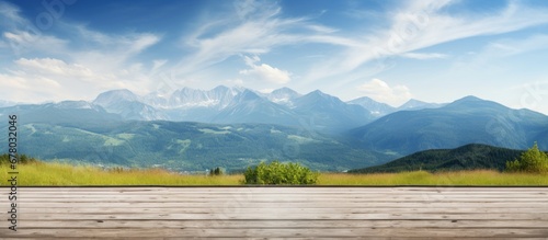 Country road with mountain seen from the side Copy space image Place for adding text or design