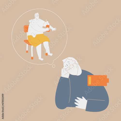 An elderly man who finds it difficult to take a bath.