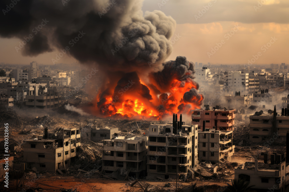 Israeli Palestinian conflict: Ruins in Gaza
