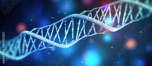 DNA helix illustrated in 3D on a white background Relevant to science education research human genome and genetic engineering Copy space image Place for adding text or design