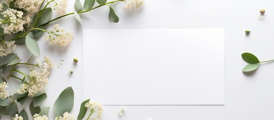 Feminine wedding stationary mockup with white background Copy space image Place for adding text or design