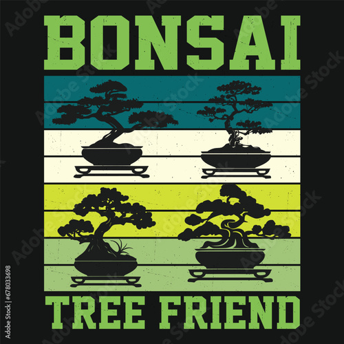 Bonsai Tree Friend Vector Typography Design