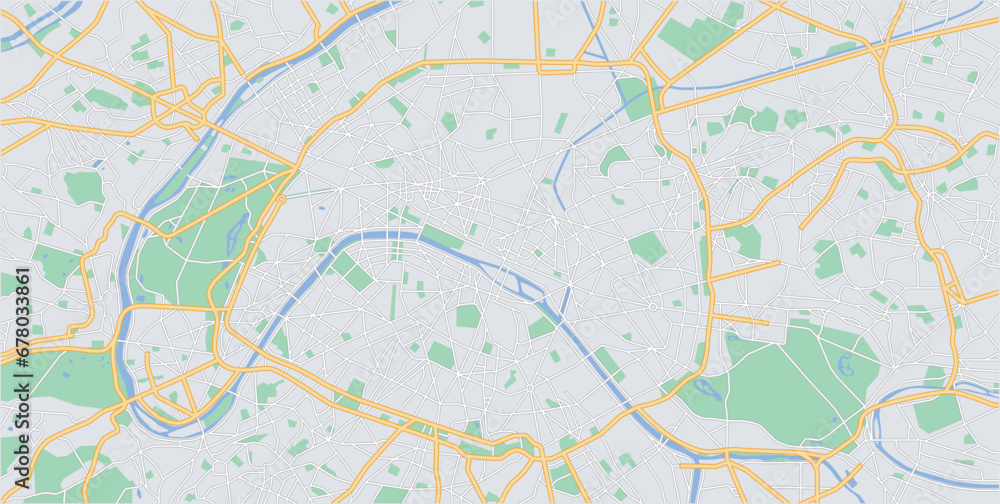 Layered editable vector illustration outline of Paris,France.