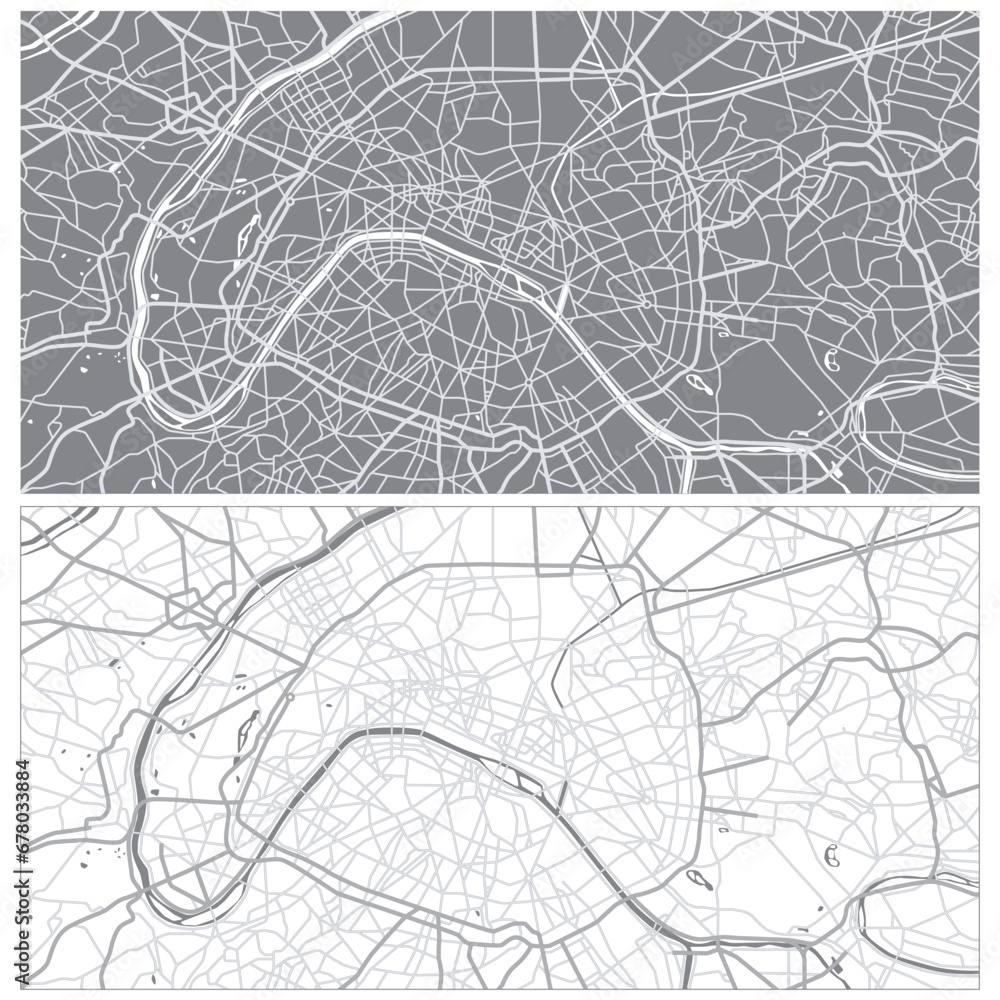 Fototapeta premium Layered editable vector illustration outline of Paris,France.