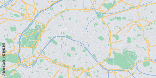 Layered editable vector illustration outline of Paris,France.