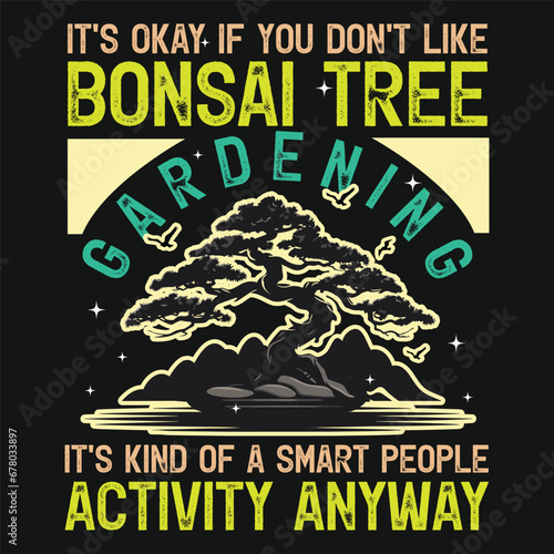 Bonsai Tree Gardening Vector Typography Design