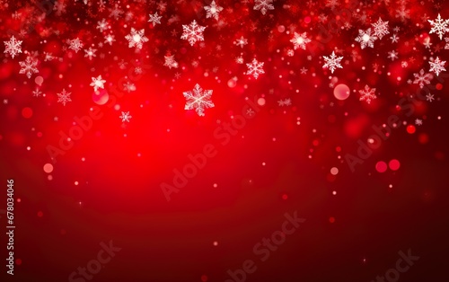Red Christmas banner with snowflakes