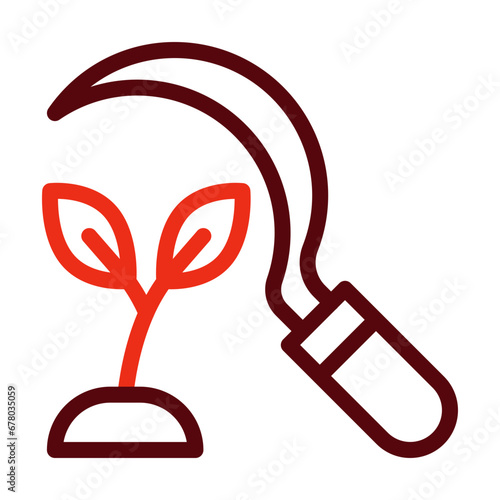 Harvest Thick Line Two Colors Icon Design