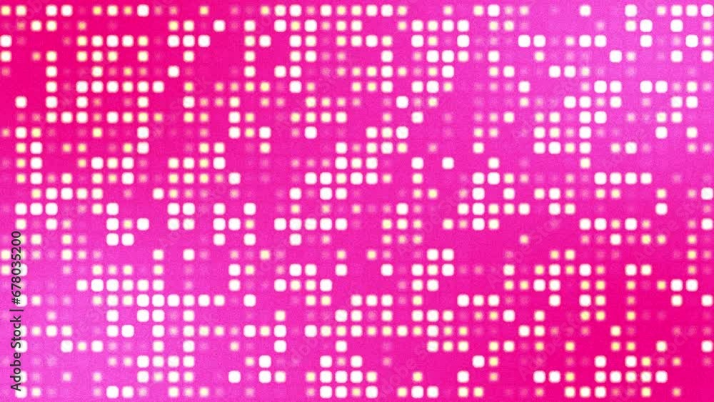 Pink loop background with blinking square neon dots randomly. Pink loop background with blinking square neon dots randomly.