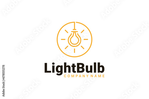 Lightbulb electric lamp outline logo