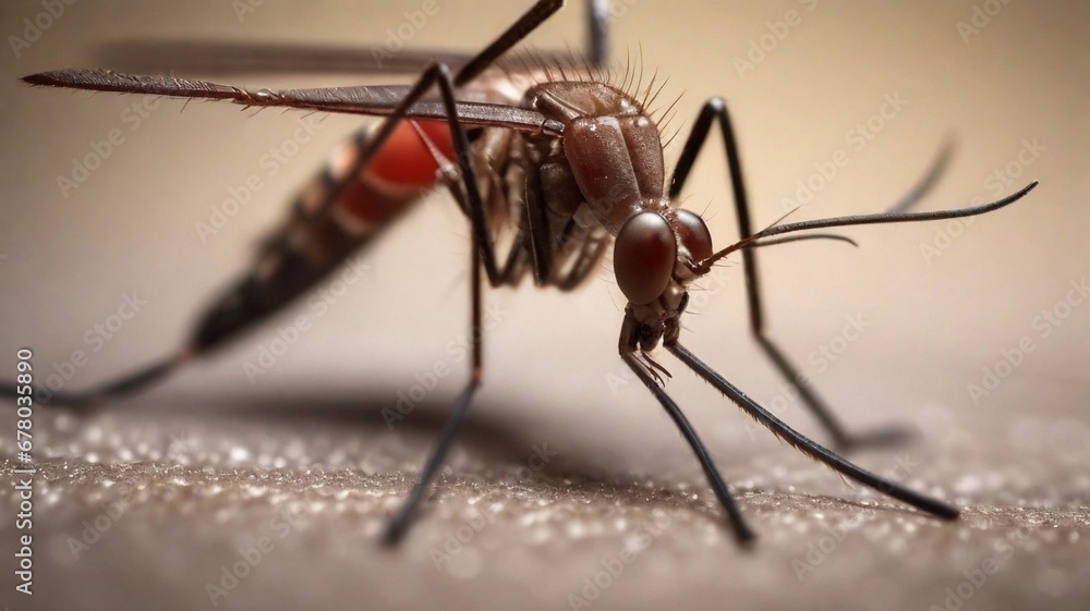 close-up portrait of a mosquito against textured background with space for text, AI generated, background image close-up portrait of a mosquito against textured background with space for text, AI generated, background image
