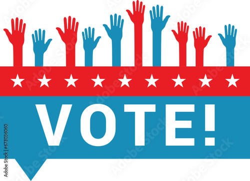 Voting banner political candidate choose advertising campaign democracy election vector flat