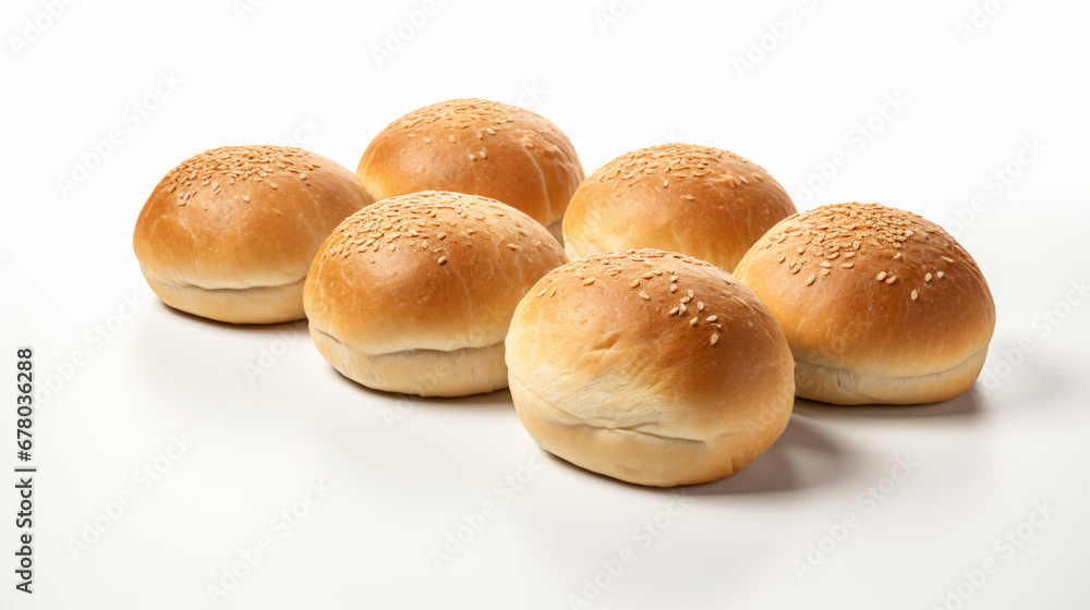 Plain Kaiser rolls isolated on transparent or white background