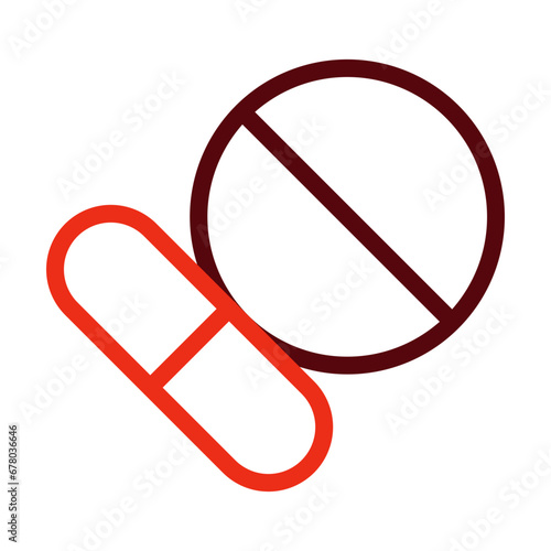 Pills Thick Line Two Colors Icon Design photo